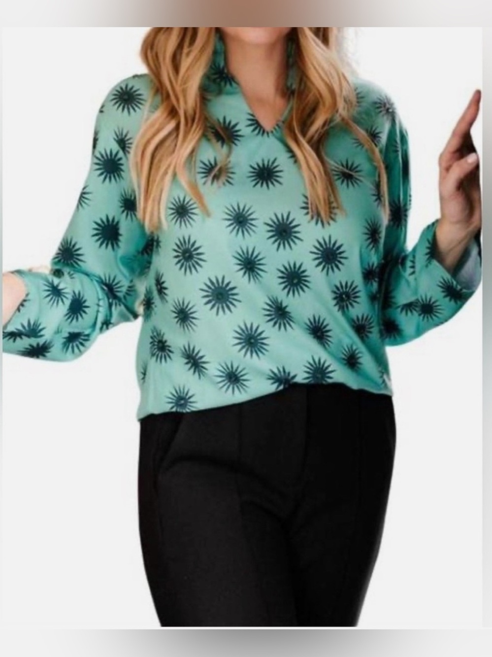 Sheridan French LIV Blouse, Peppermint Twinkle, XS, NWT
